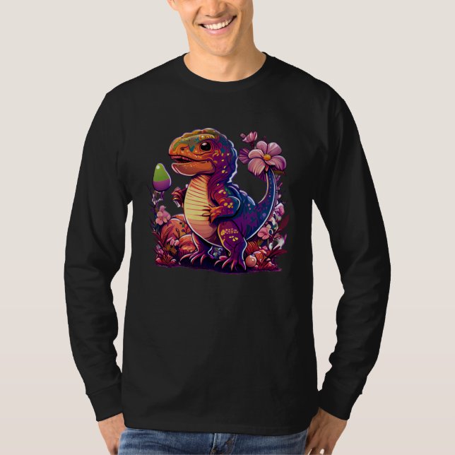 Easter ready Dinosaur with festive Rex for Boys an T Shirt (Framsida)