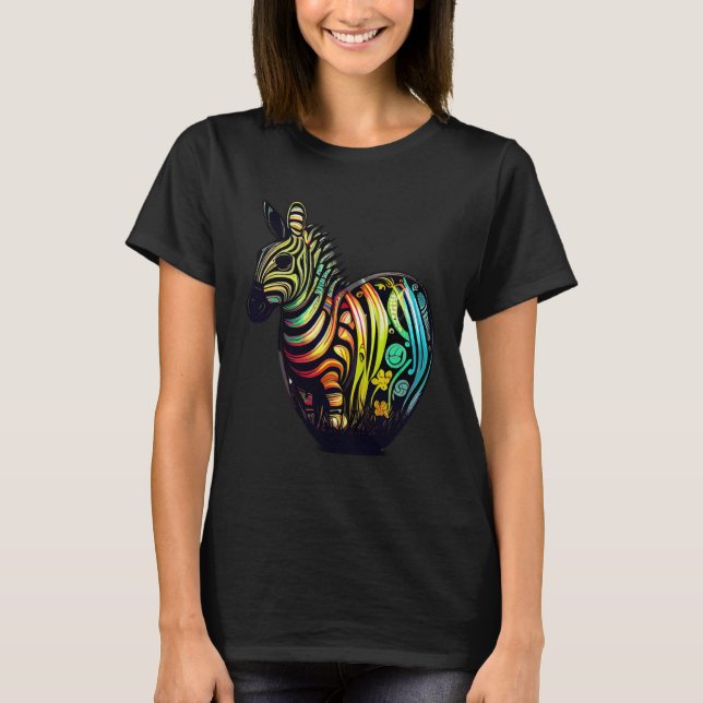 Easter ready tops with charming Zebra illustration T Shirt (Framsida)