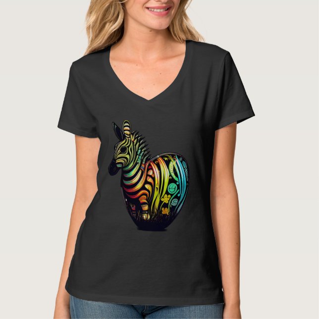 Easter ready tops with charming Zebra illustration T Shirt (Framsida)
