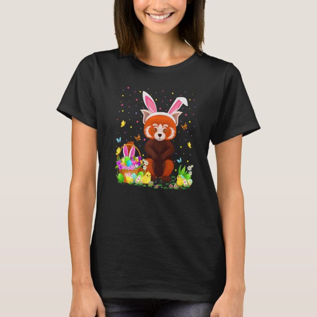 Easter Red Panda Bunny Egg Hunting Red Panda Easte T Shirt (Framsida)