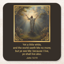 Easter Resurrection Religious Underlägg Papper Kvadrat