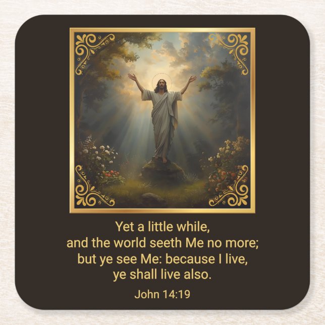 Easter Resurrection Religious Underlägg Papper Kvadrat (Framsidan)