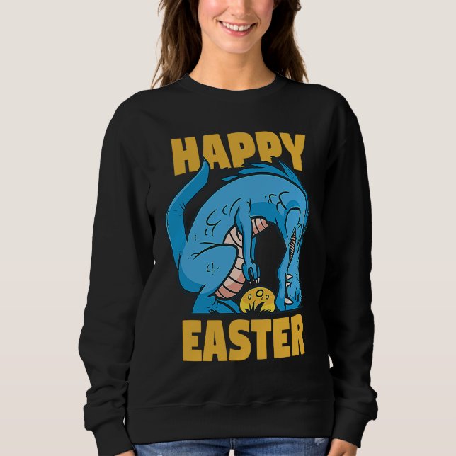 Easter Rex tries to pick up Eggs  Grumpy Animal T Shirt (Framsida)