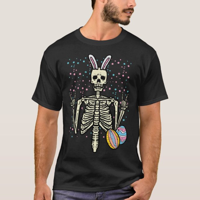 Easter Rocker Skeleton Rock Hand Men Boys Toddler  T Shirt (Framsida)