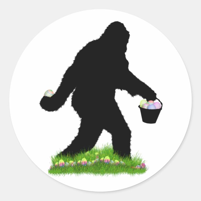 Easter Sasquatch Runt Klistermärke (Framsida)