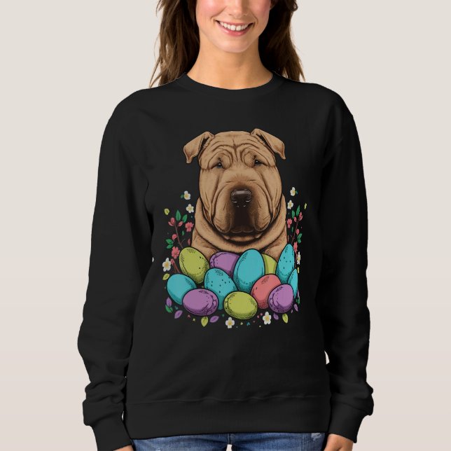 Easter Shar Pei Bunny Eggs Dog on Easter Shar Pei T Shirt (Framsida)