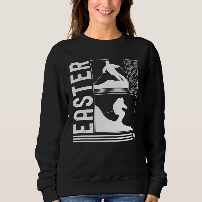 Easter Skiing Skier Winter Snowboard Snowboarder T Shirt (Framsida)