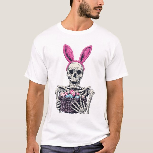 Easter Skull � Funny Bunny Skeleton T Shirt (Framsida)