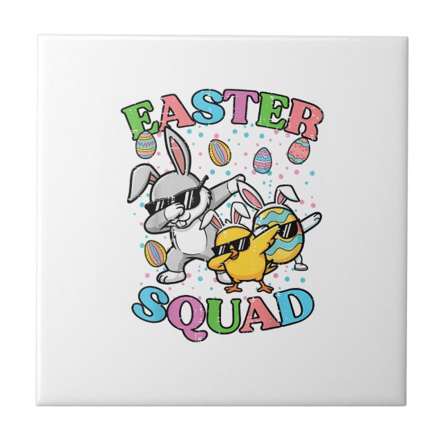Easter Squad Bunny Egg Chick Dab Crew Matching Men Kakelplatta (Framsidan)
