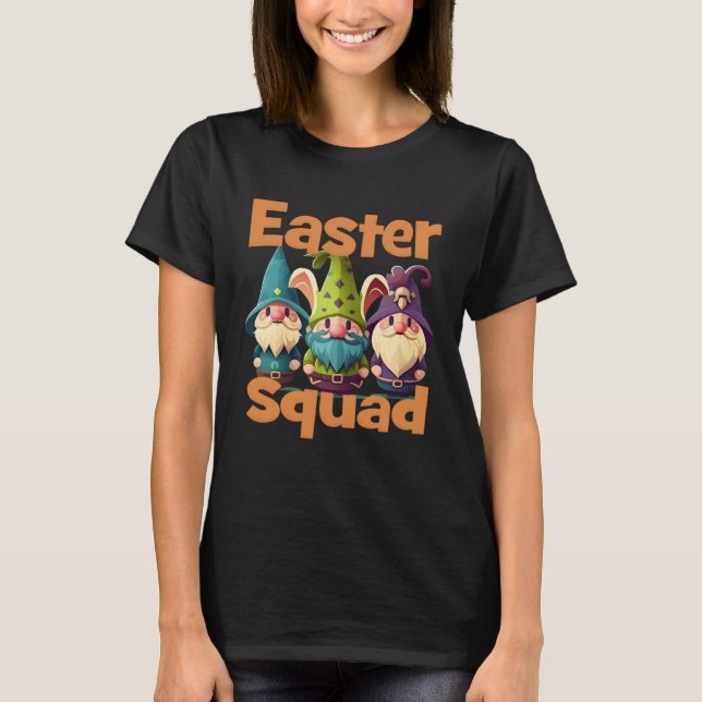 Easter Squad Family Matching Gnomes Bunny Egg Hunt T Shirt (Framsida)