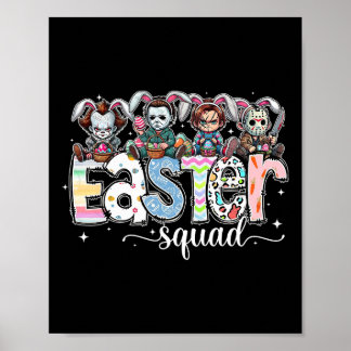 Easter Squad Funny Easter Horror Characters Family Poster
