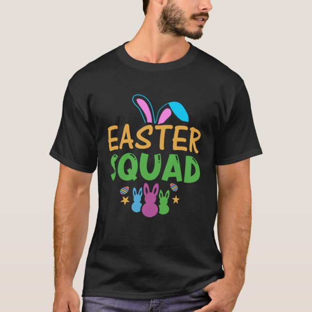 Easter Squad Kids Youth  Easter Day Bunny Egg Hunt T Shirt (Framsida)