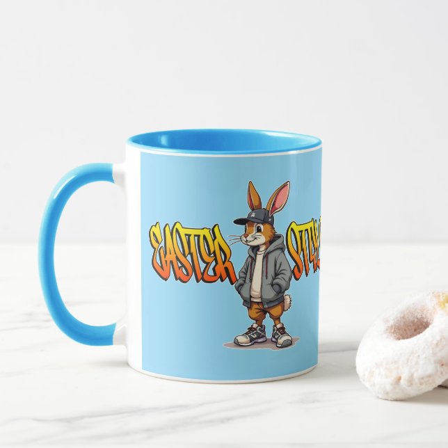 Easter Style – Street Bunny Design - caneca Mugg (Med munk)