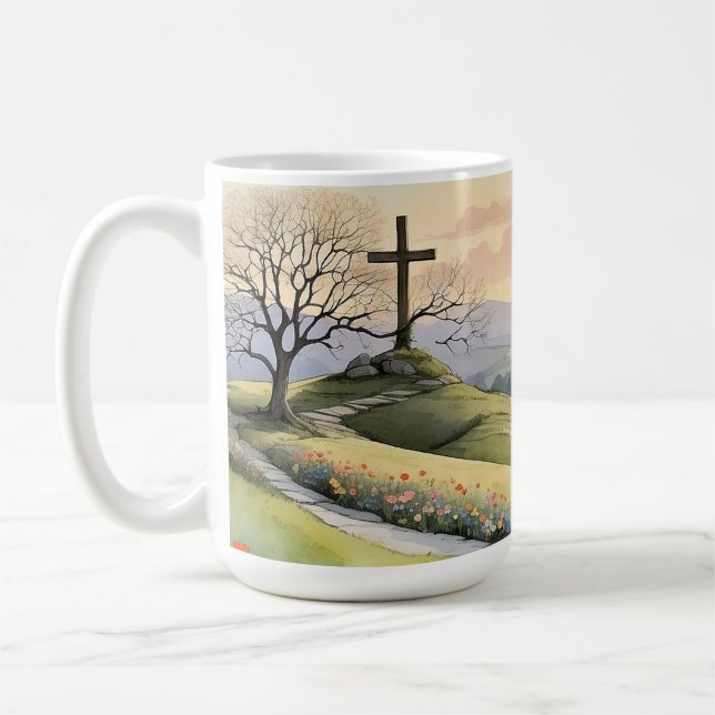 Easter sunrise art illustration kaffemugg (Vänster)