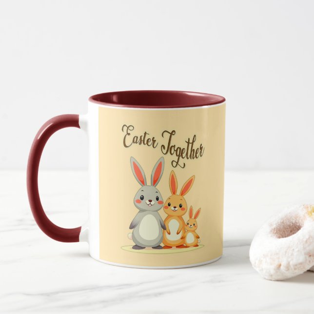 Easter Together – Sweet Bunny Family - caneca Mugg (Med munk)