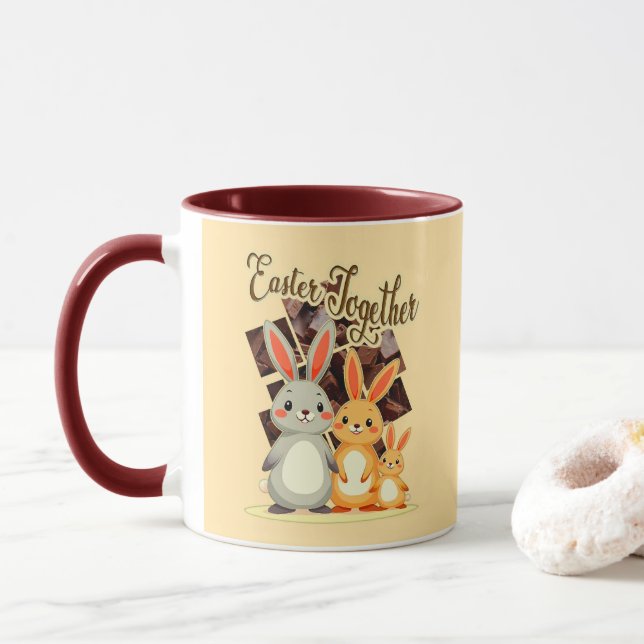Easter Together – Warm Bunny Family - caneca Mugg (Med munk)