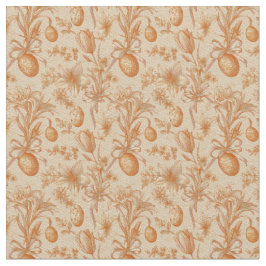 Easter Toile de Jouy Eggs and Tulips Pattern Tyg