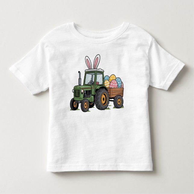 Easter Tractor  T Shirt (Framsida)