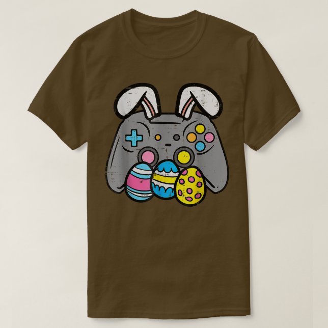 Easter Video Game Bunny Eggs Gaming Gamer Boys Men T Shirt (Design framsida)