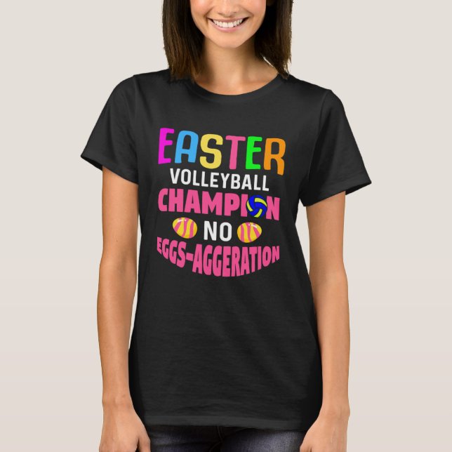 Easter Volleyball Bunny Rabbit Beachvolleyball T Shirt (Framsida)