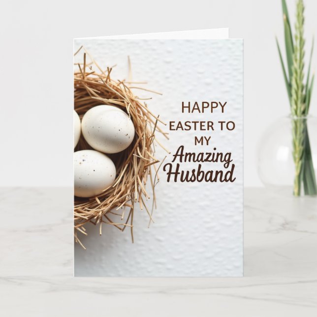 Easter Wishes Husband Card Kort (Framsida)