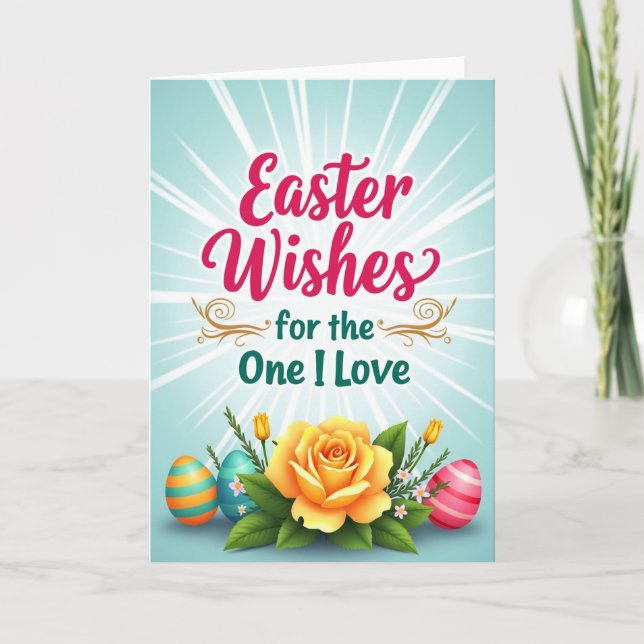 Easter Wishes Love Card Kort (Framsida)