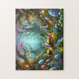 Easter Woodland, Enchanted Forest, Spring Bunnies Pussel
