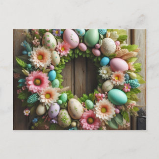 Easter wreath helg vykort