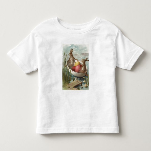 EasterBunnies i ett fartyg med kulöra ägg T Shirt (Framsida)