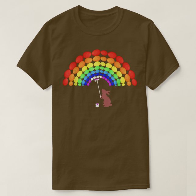 Easterbunny regnbåge av glad påsk  t shirt (Design framsida)