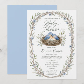 Eastern Bluebirds-baby showerinbjudan Inbjudningar