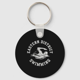 Eastern District Swimming Retro Distressed Simströ Nyckelring