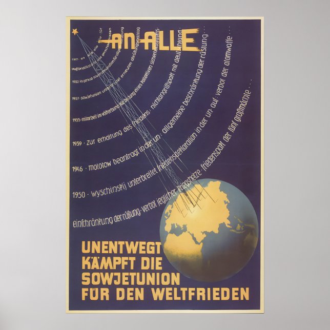 Eastern German Propaganda Poster Unwavering fights (Framsidan)