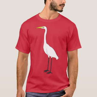 Eastern Great Egret on Black T Shirt
