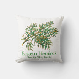 Eastern Hemlock Botanical Branch Throw Pillow Kudde