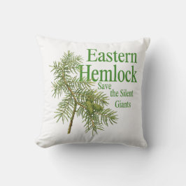 Eastern Hemlock Botanical Nature Decor Pillow Kudde