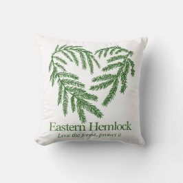 Eastern Hemlock Heart Nature Decorative Pillow Kudde