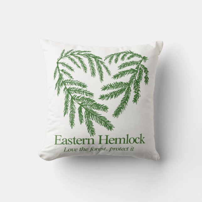 Eastern Hemlock Heart Nature Decorative Pillow Kudde (Framsida)