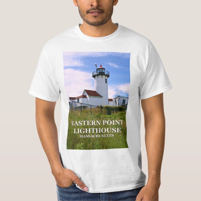 Eastern Point Lighthouse, Massachusetts T-shirt (Framsida)
