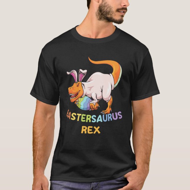 Eastersaurus Rex Easter Rex Dinosaur Bunny Kids Di T Shirt (Framsida)