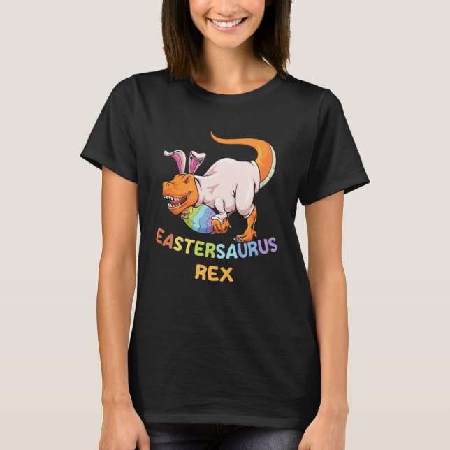 Eastersaurus Rex Easter Rex Dinosaur Bunny Kids Di T Shirt (Framsida)