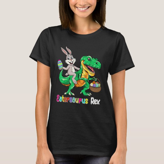 Eastersaurus Rex Trex Easter Bunny Dino Boys Kids  T Shirt (Framsida)