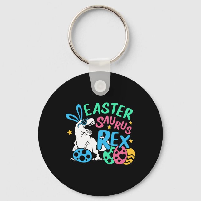 Eastersaurus T-rex Easter Day Tee, Cute Easter Bun Nyckelring (Framsida)