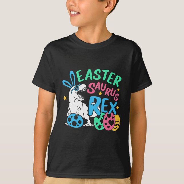 Eastersaurus T-rex Påskdagströja, Söt påskhare T Shirt (Framsida)
