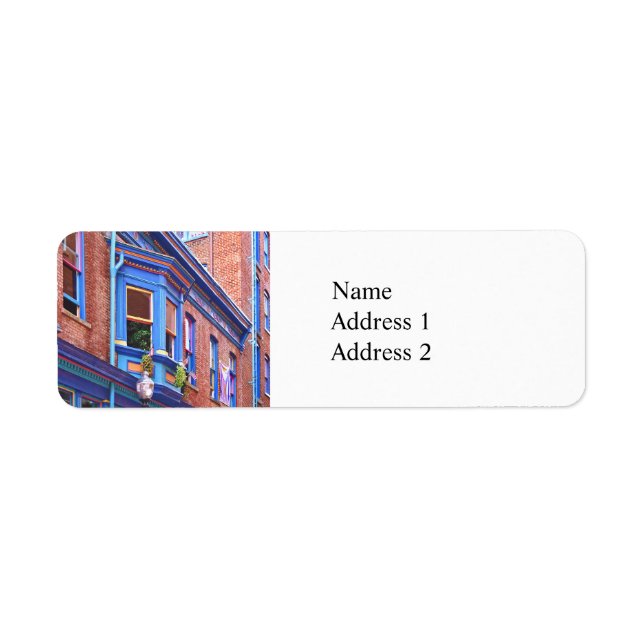 Easton PA - Gata med Bay Window Returadress Etikett (Framsidan)