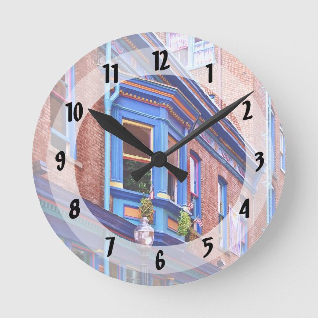 Easton PA - Gata med Bay Window Rund Klocka (Framsida)