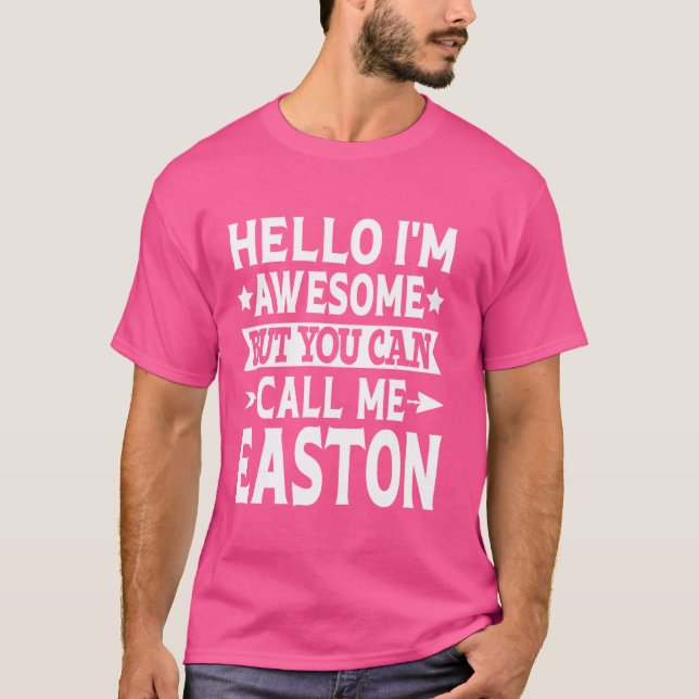 Easton Surname Kalla mig Easton Family Team Eftern T Shirt (Framsida)