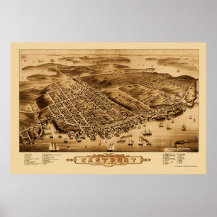 Eastport MIG panorama- karta - 1879 Poster