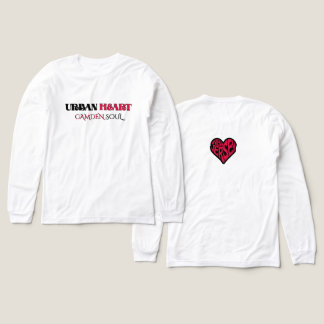EASTSIDE VIBES URBAN HEART, Vit rosa långärmad T Shirt
