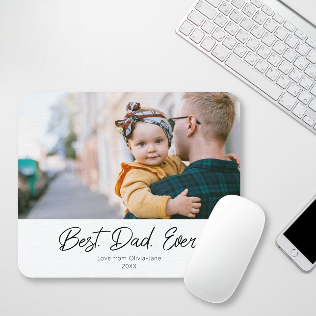 Easy Bästa Pappa någonsin ett foto Mousepad Musmatta (Easy Best Dad Ever One Photo Mousepad)